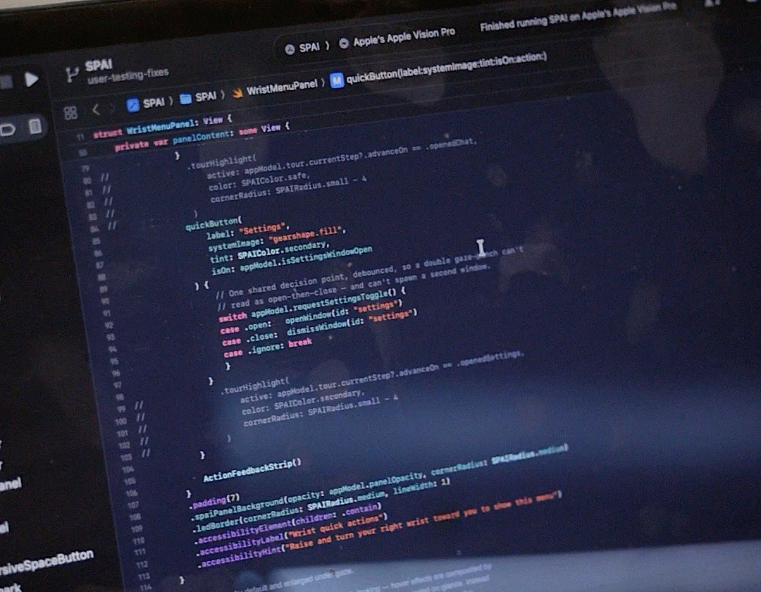 SPAI's SwiftUI code in Xcode.