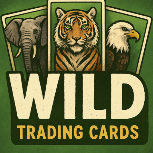 WilderCards app icon: an elephant, tiger and eagle on trading cards.